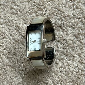 Women’s vintage silver/crystal bracelet bangle watch one size measurements shown
